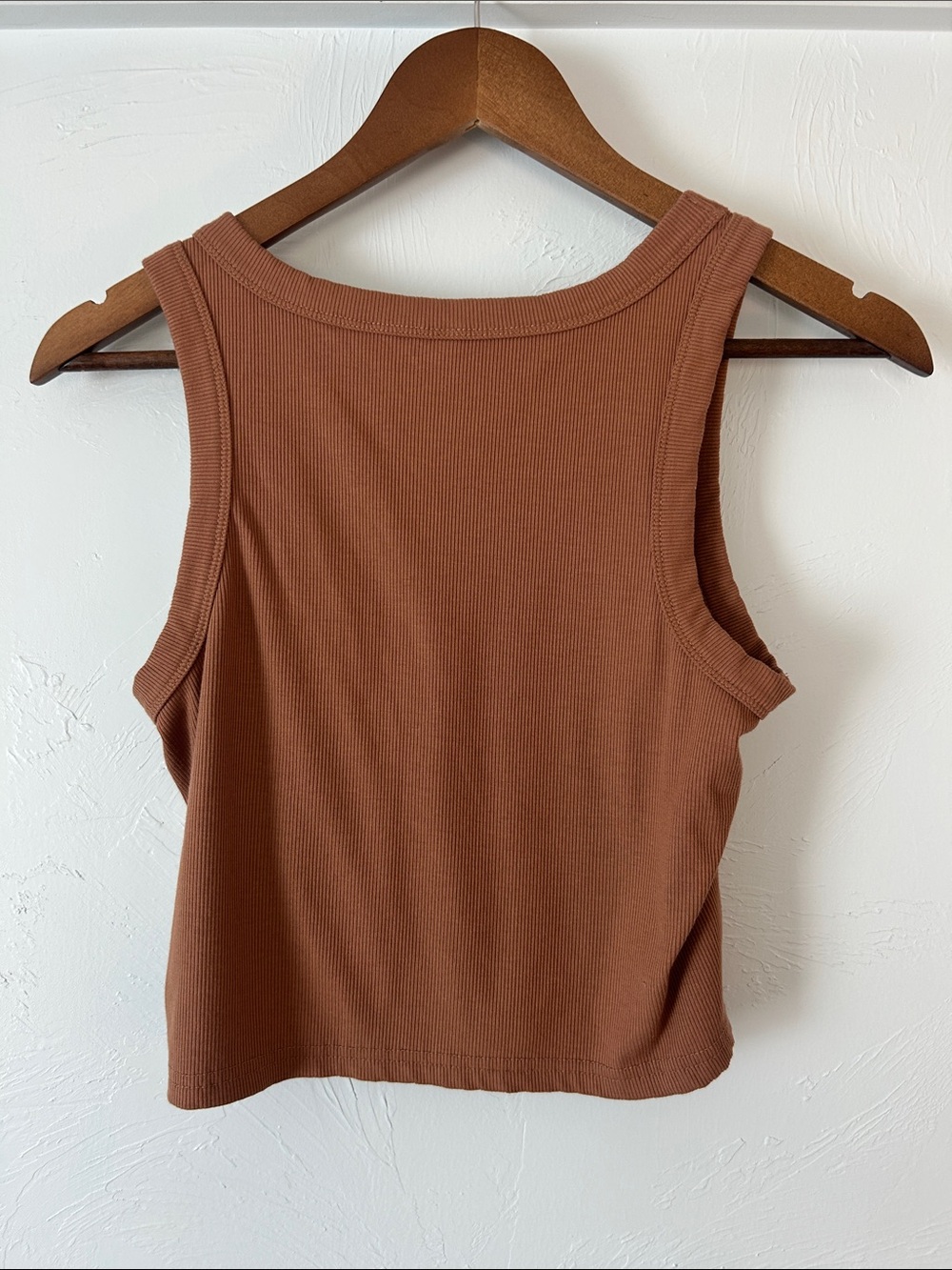 Brown Ribbed Tank Top - Picture 4 of 5